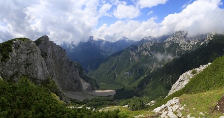 Panoramic view of the Kamnik-Savinja Alps, Slovenia