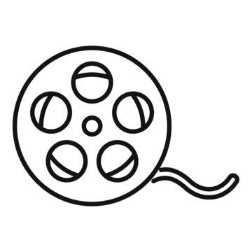recommend clip art: Film reel icon outline vector. Video cinema