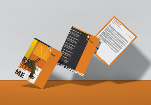 Resume Layouts with Orange Accent