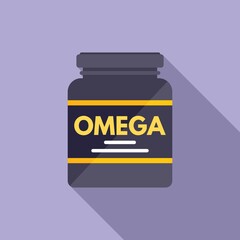 Protein food icon flat vector. Sport container