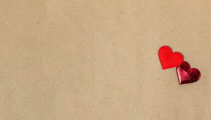 red heart on a gray background with a place for the text, top view, Valentine's Day is the holiday of lovers.