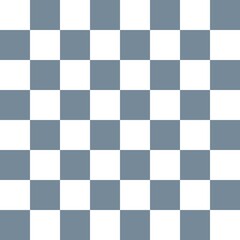 Checkerboard 8 by 8. Light Slate Grey and White colors of checkerboard. Chessboard, checkerboard texture. Squares pattern. Background.