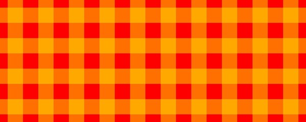 Banner, geruit patroon. Rood op gele kleur. Tafelkleed patroon. Textuur. Naadloze klassieke patroonachtergrond.