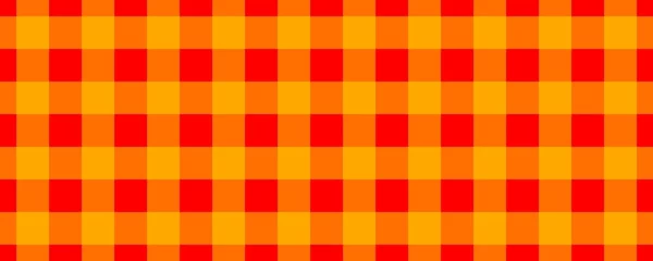 Schapenvacht deken met patroon Oranje Banner, geruit patroon. Rood op gele kleur. Tafelkleed patroon. Textuur. Naadloze klassieke patroonachtergrond.