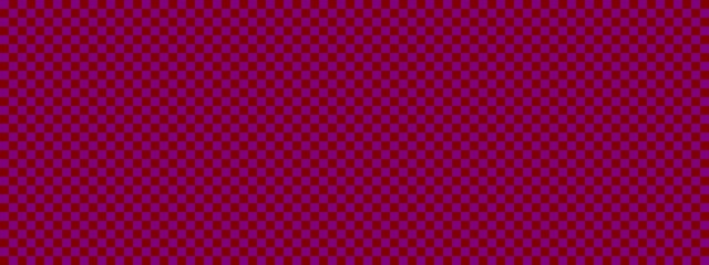 Checkerboard banner. Maroon and Purple colors of checkerboard. Small squares, small cells. Chessboard, checkerboard texture. Squares pattern. Background.