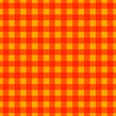 Plaid pattern. Orange on Red color. Tablecloth pattern. Texture. Seamless classic pattern background.