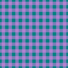 Plaid pattern. Teal on Violet color. Tablecloth pattern. Texture. Seamless classic pattern background.