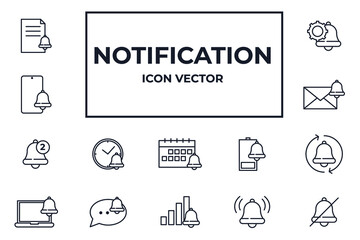 Set of Notification icon. Notification pack symbol template for graphic and web design collection logo vector illustration