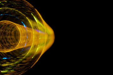 the tunnel of time, long exposure, motion speed of light lines