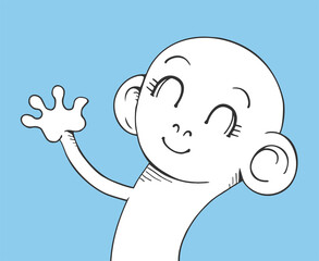 Happy cartoon character draw