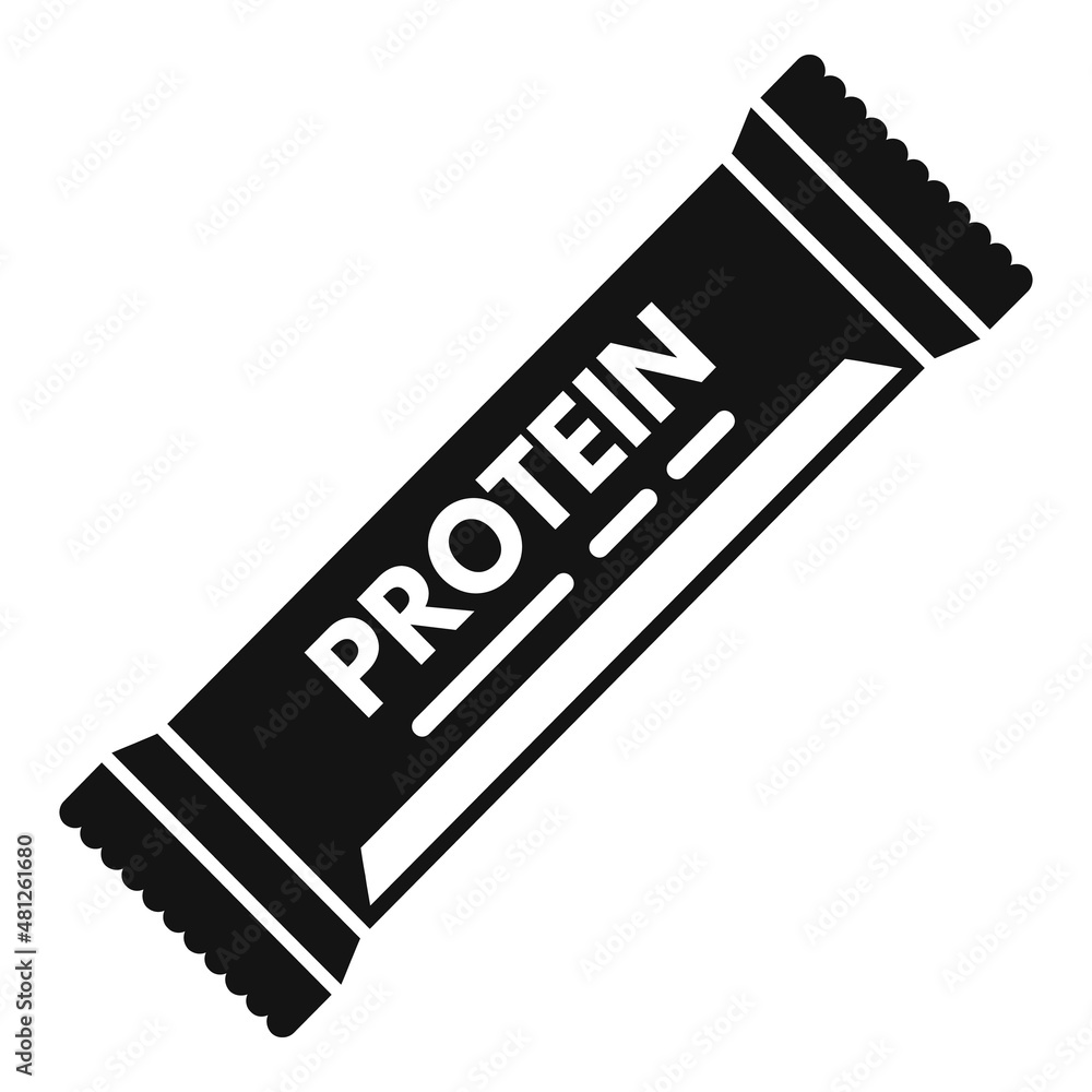 Sticker Workout protein bar icon simple vector. Sport supplement