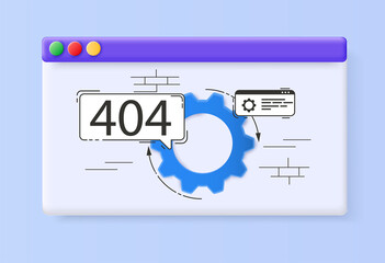 Page not found 404 design. 404 error. System updates, system maintenance and installation programs concept. Vector illustration