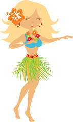 Hula Dancing Girl in bikini
