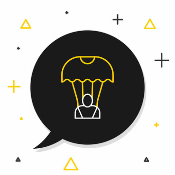 recommend clip art: Line Parachute icon isolated on white background. Colorful outline concept. Vector