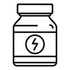 Protein label food icon outline vector. Sport nutrition