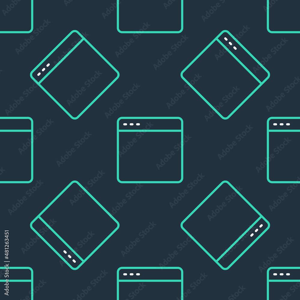 Poster line browser window icon isolated seamless pattern on black background. vector