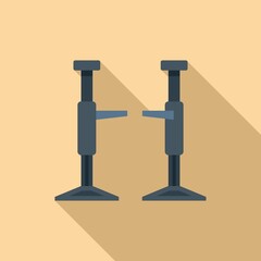 Car lift icon flat vector. Auto service