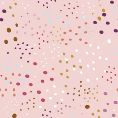 Wall murals Light Pink Abstract seamless pattern with dots on a pink background.