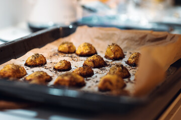 Hasselback potatoes with spices