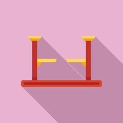 Service car lift icon flat vector. Auto garage