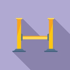 Fix car lift icon flat vector. Auto garage