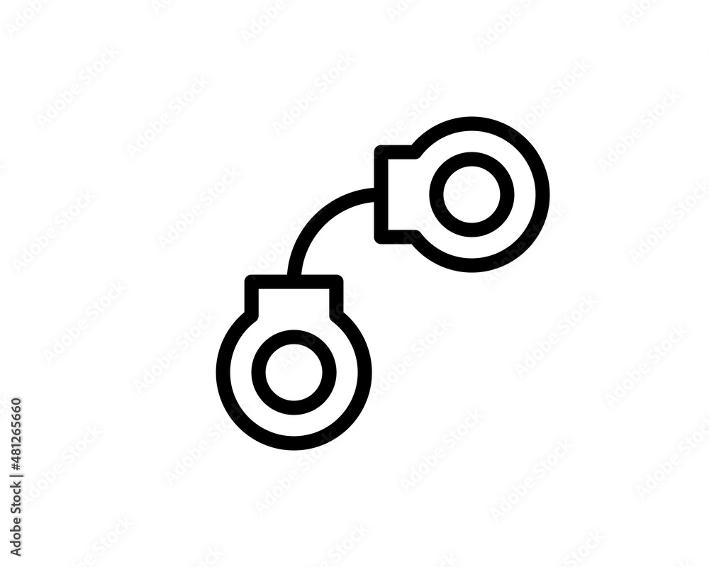 Poster arrest outline vector icon. thin line black arrest icon, flat vector simple element illustration fro