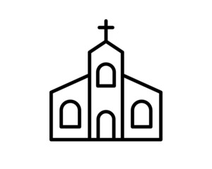 vector illustration of church icon. modern church flat symbol on white background. vector icon for graphic, website and mobile design