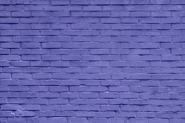 Cercles muraux Pantone 2022 very peri Brick wall of purple or violet masonry. Wall with small Bricks. Modern wallpaper design for web or graphic art projects. Abstract template or mock up