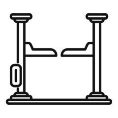 Hoist car lift icon outline vector. Auto garage
