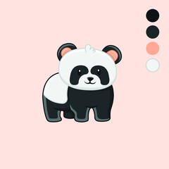 Cute cartoon panda vector illustration. Animal isolated vector. Flat cartoon style