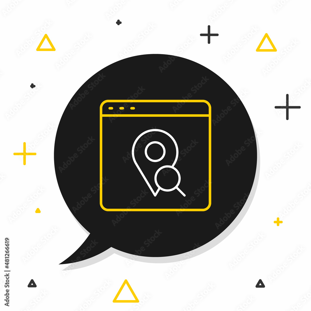 Poster line infographic of city map navigation icon isolated on white background. mobile app interface conc