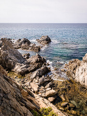 Textured rocks in the water