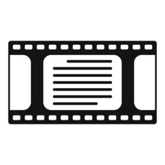 Movie film icon simple vector. Scenario activity