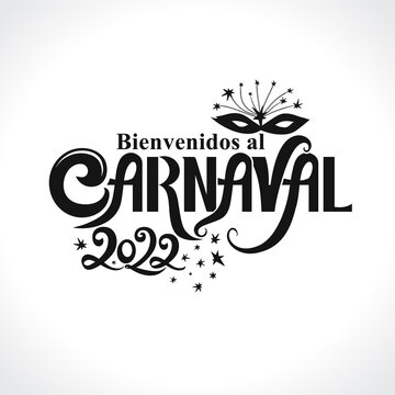 Al Carnaval 2019 De Bienvenido Escrita Do Logotipo No Espanhol