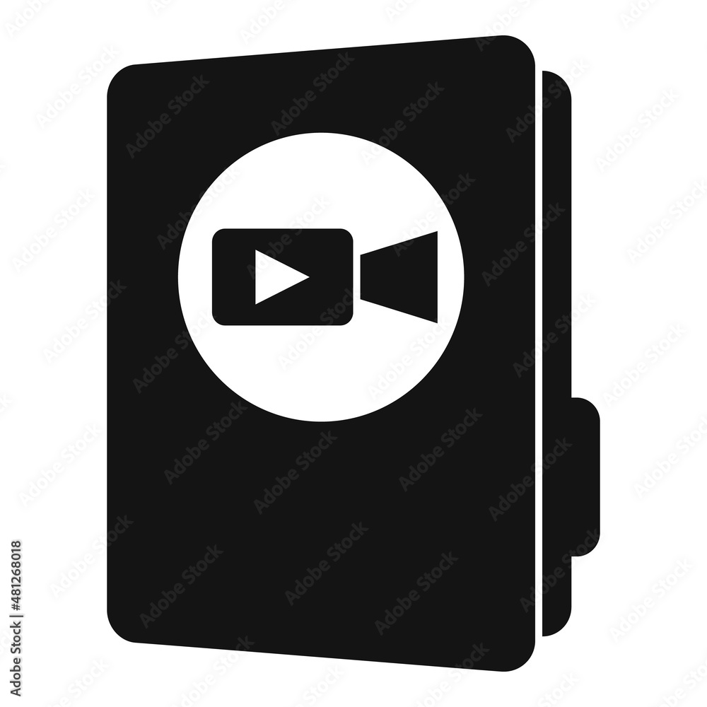Poster scenario movie folder icon simple vector. routine book