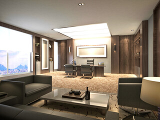 3d render of working room, manager office