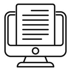 Computer video scenario icon outline vector. Activity movie