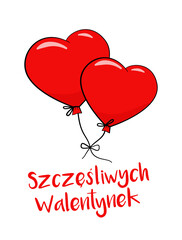 Balony w kształcie serca. Szczęśliwych Walentynek. Wektor. © FriendlyPixels
