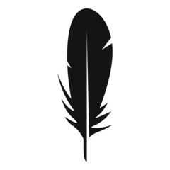 Easy feather icon simple vector. Ink pen