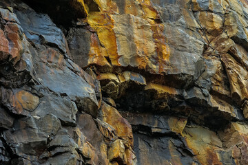 Colorful stone texture background. Rock surface of a mountain