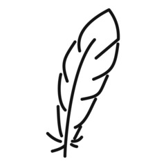 Feather icon outline vector. Bird quill