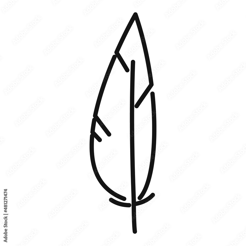 Sticker Antique feather icon outline vector. Pen quill