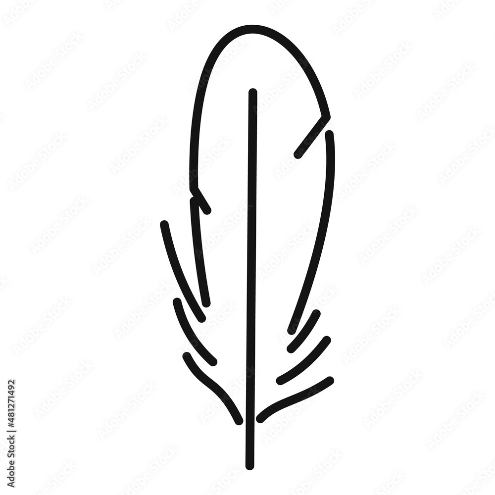 Poster Easy feather icon outline vector. Ink pen