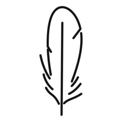 Easy feather icon outline vector. Ink pen