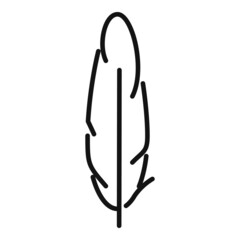 Tattoo feather icon outline vector. Pen ink