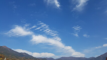 mountains and clouds