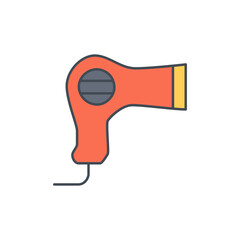 Hair dryer Icon in color icon, isolated on white background 