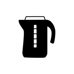 Water boiler Icon in black flat glyph, filled style isolated on white background