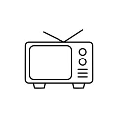 Analog TV Icon in black line style icon, style isolated on white background