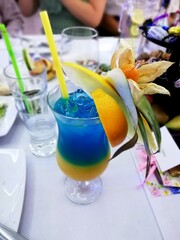 Delicious colorful cocktail with a tropical flavor